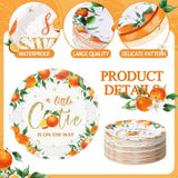Funnymoom 60 Pcs 7 Inch Little Cutie Paper Plates Orange Baby Shower