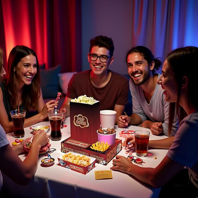 48PCS Classic Hollywood Movie Night Snack Box Set 24 Popcorn Boxes +
