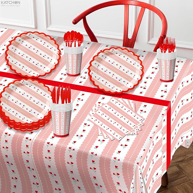 175 Pcs Valentine's Day Party Decorations Valentines Day Plates and