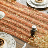 Artoid Mode Orange Gold Gauze Table Runner 120 Inch 10FT, Glitter
