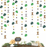 Wild One Jungle Theme Decorations Palm Leaf Dot Circle Garland