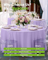 Pureegg Plastic Table Cloth Disposable 10 Pack, 84'' Round Table
