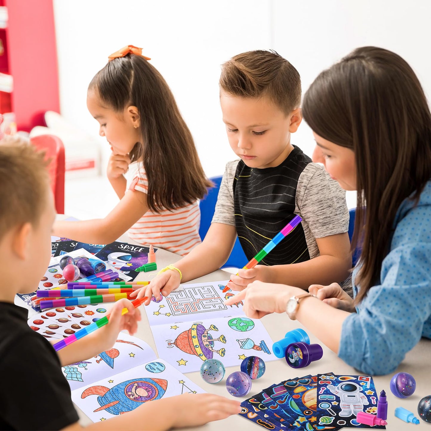 84Pcs Outer Space Themed Party Favors Space Alien Coloring