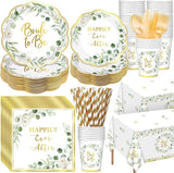 452 Pcs Sage Green Bridal Shower Decorations for 50 Eucalyptus
