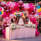 CVPARTON Pink Balloons Set, 55 PCS Metallic Pink Balloons, Baby Pink,
