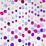 Pink and Purple Party Decorations Circle Dots Garland Hot Pink