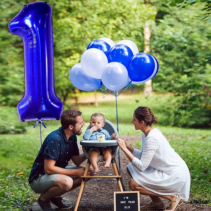 KatchOn, Blue 1 Number Balloon for First Birthday - Big,40 Inch |