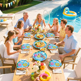200 Pcs Pool Party Supplies Summer Pool Party Plates and Napkins