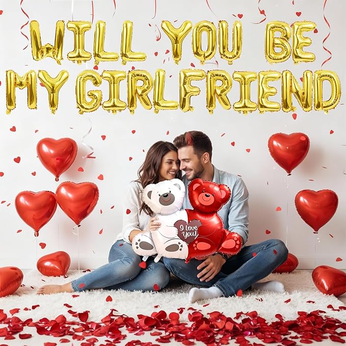 Will You Be My Girlfriend Balloons, I Love You Valentines Day
