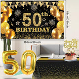50th Birthday Decorations Men Women with 50th Birthday Banner Black