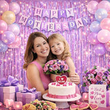 Happy Mothers Day Decorations Melsan 3 Pack 3.2 x 8.2 ft Pinkish