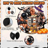 Halloween Balloon Arch Garland Kit Black Retro Orange White Black