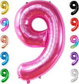 KatchOn, Giant Hot Pink Number 9 Balloon - 40 Inch | Foil 9 Birthday