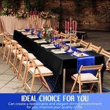Breling 8 Pack Black and Blue Disposable Plastic Tablecloths and
