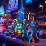 24 Pack Neon Sports Party Favor Bags for Kids Glow in the Dark
