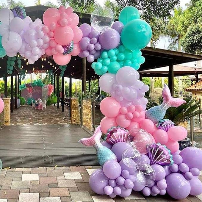 Mermaid Balloon Arch Kit Pink Purple Mermaid Tail Arch Party