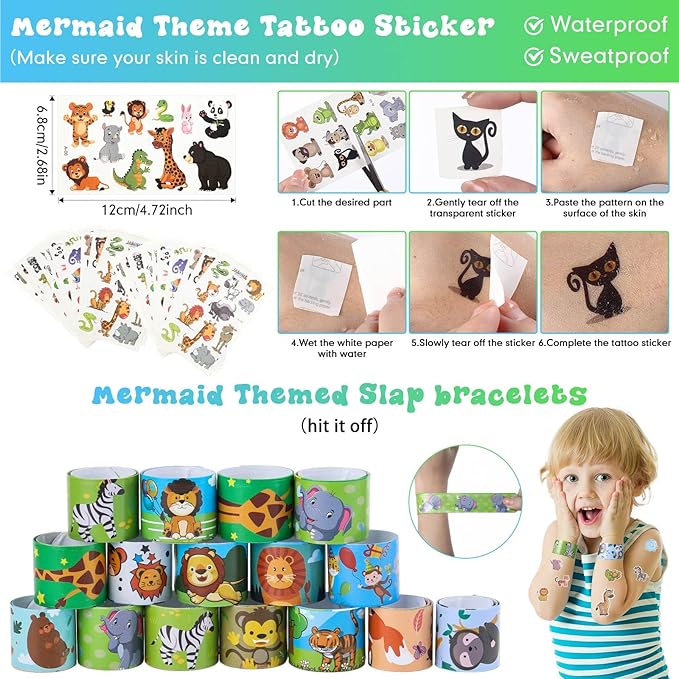 172 Pcs Jungle Party Favors Set Include Cup Straw Stamp Clap