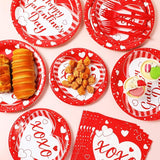 100pcs Galentine's Day Party Supplies Valentine's Day Paper Plates