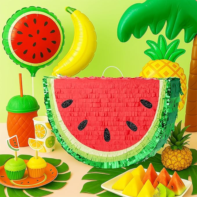 Watermelon Piñata Fruit Theme Summer Birthday Party Decorations Kids