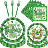 St Patricks Day Plates and Napkins Decorations 96PCS Lucky Green