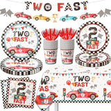 Two Fast Birthday Party Supplies 142pcs Race Car 2nd Birthday