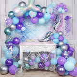 Mermaid Balloons Garland Kit 180pcs Mermaid Backdrop Mermaid Tail