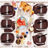96 Pcs Football Party Supplies Bundle Paper Plates Napkins Football