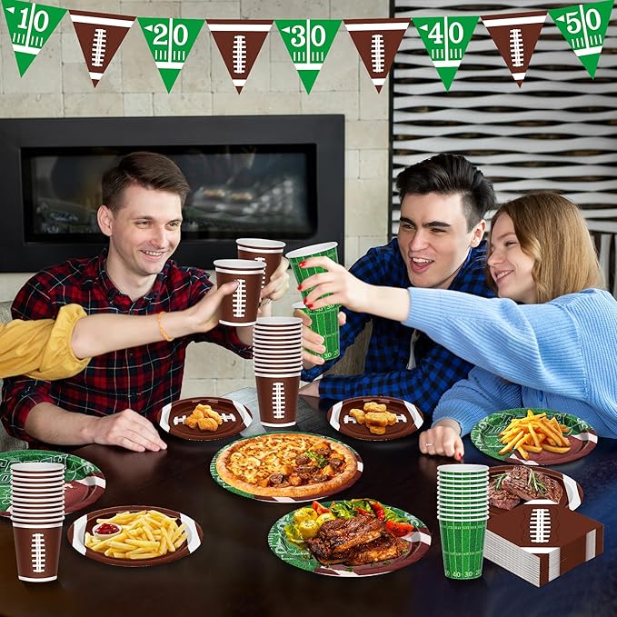 Football Party Decorations Serve 24 99 Pcs Football Party Supplies