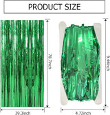 10 Pack Green Streamers Backdrop Jungle Party Decorations Foil