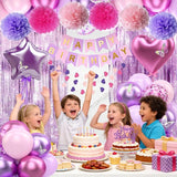 Purple Pink Birthday Decorations Balloons Pink Purple Happy Birthday