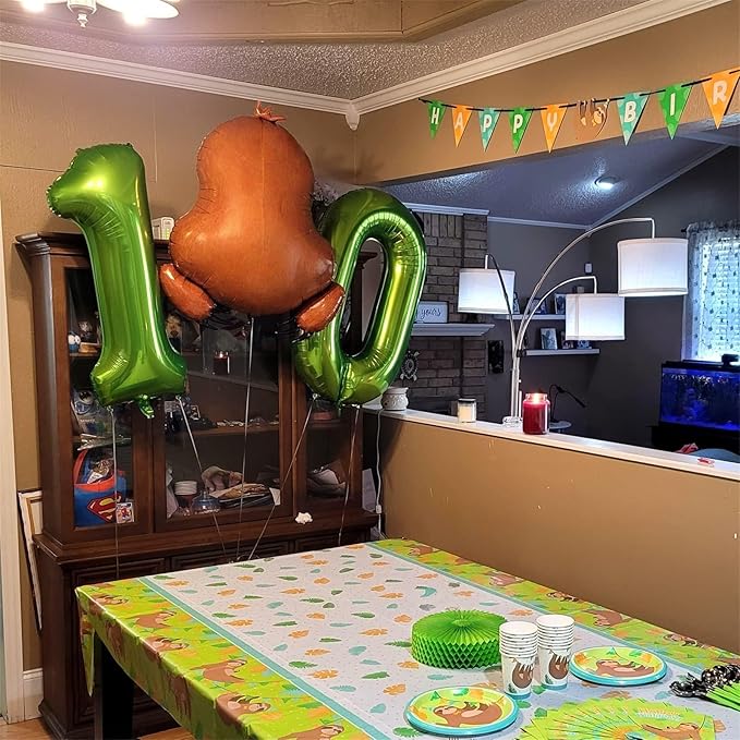 40 Inch Green Foil Balloon Number 8, Giant Self Inflating Number