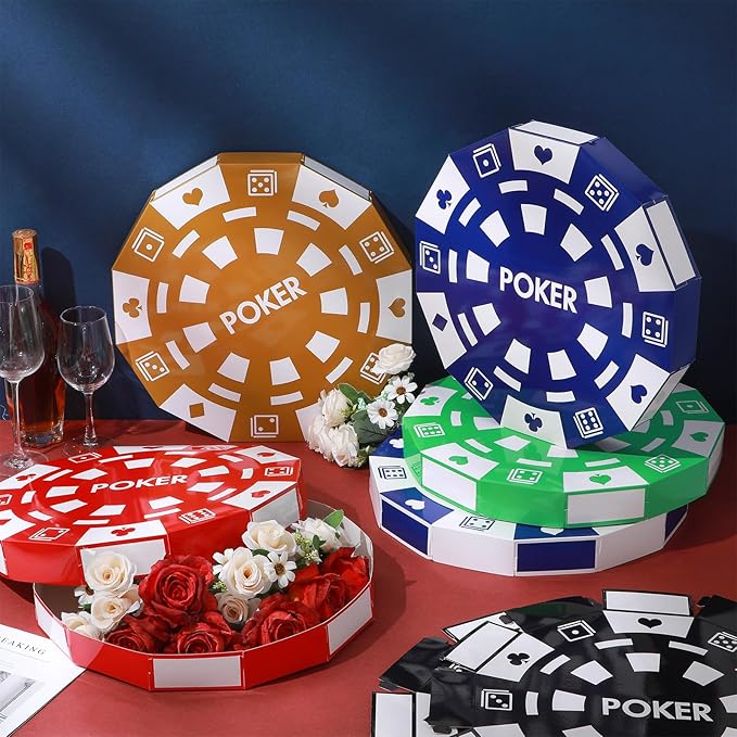 Giant Casino Decorations 15.7 Inch Large Paper Poker Chips Favor