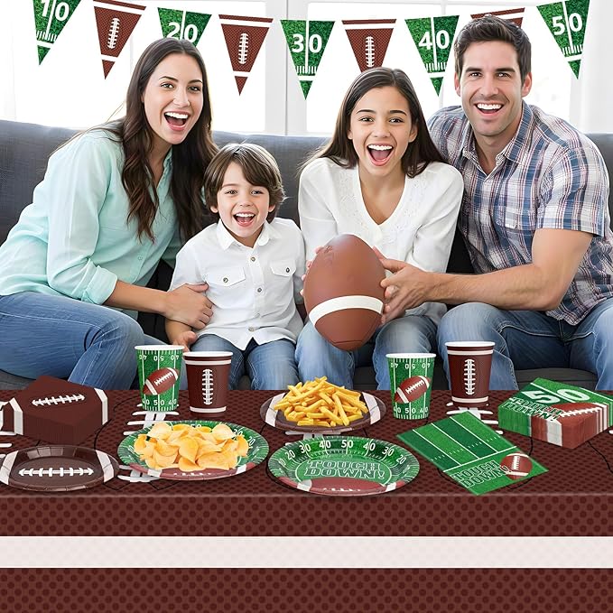 99 Pcs Football Party Supplies Sets Includes Touchdown Dinner Plates