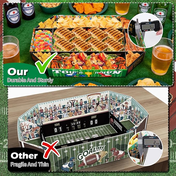 Football Party Supplies Kit Huge 24X14 Inch Football Snack Stadium