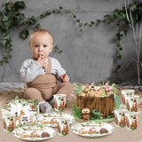 200 Pcs Woodland Baby Shower Paper Plates Cups Napkins Woodland