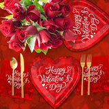Valentine's Day Party Supplies for 25 Guests Romantic Heart Shaped