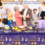 194 Pcs Purple Gold Happy Retirement Party Decorations Supplies