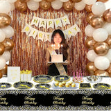 81 Pieces Black and Gold Party Supplies Gold and Black Plates Black