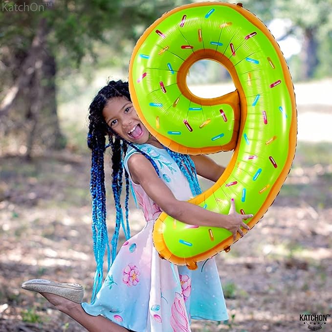 KatchOn, Huge Number 9 Donut Balloon - 40 Inch | Foil 9 Birthday