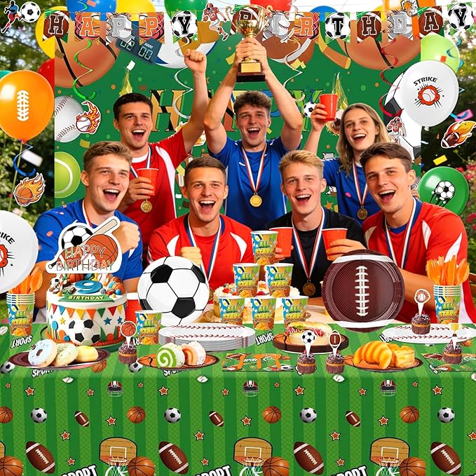 Combo Sports Party Kit for 20 Football & Basketball Theme