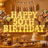 17 Pcs 50th Birthday Party Decoration Happy 50th Birthday Light up