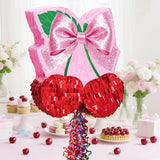 WERNNSAI Cherry Piñata - Pink Bow Party Decorations Cherry Bow piñata