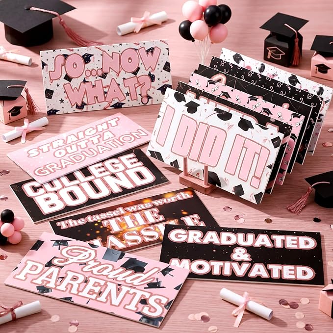 24 Designs Graduation Photo Booth Props Double Sided 11x5.51''