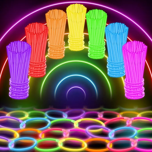 100 Ultra Bright Glow Sticks Bulk Party Pack - Halloween Glow in the