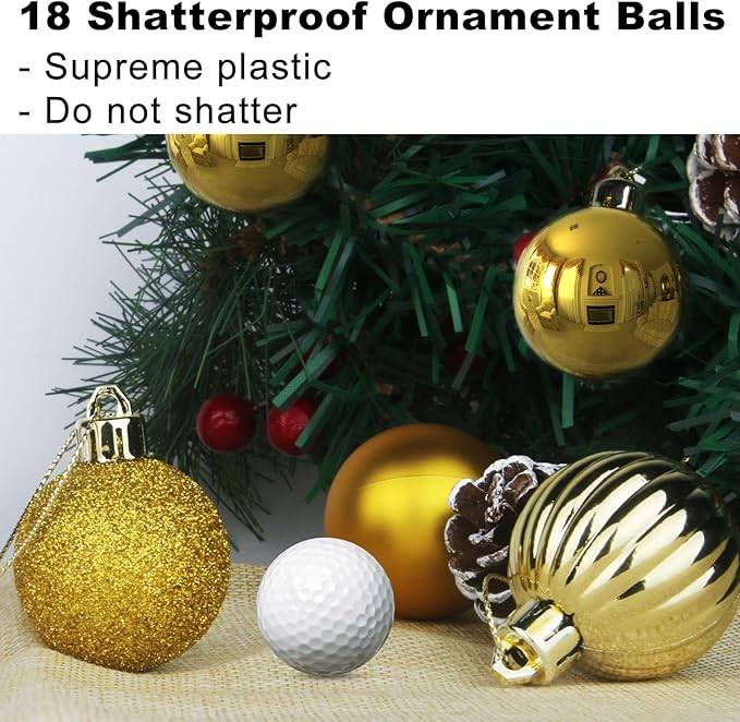 Gold 2.5" Christmas Balls Christmas Tree Decoration Ornaments