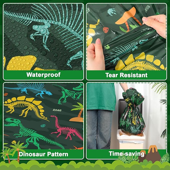 3 Pack Dinosaur Plastic Tablecloth 54 X 108Inch Disposable Dinosaur