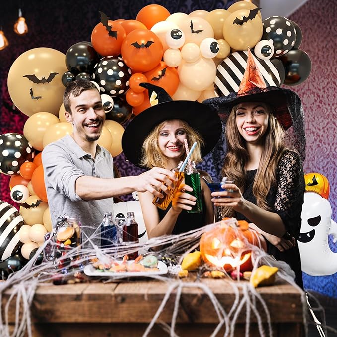 Orange Halloween Balloon Arch Garland Orange Sand White Party