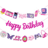 3pcs Y2K Birthday Party Banners 2000s Pink Birthday Party Decorations