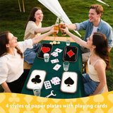 60Pcs Poker Party Paper Plates 10 x 6.5 Poker Disposable Paper