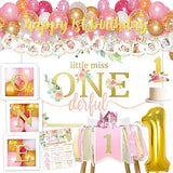 Baby Girl 1st Birthday Decorations Balloon Boxes Backdrop High Chair